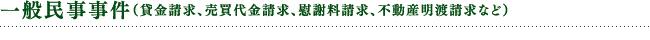 一般民事事件(貸金請求、売買代金請求、慰謝料請求、不動産明渡請求など)